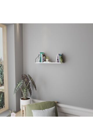 Duvar Rafı Kitaplık Mutfak Banyo Yaşam Alanı 20 X 70 Cm 1 Adet Beyaz