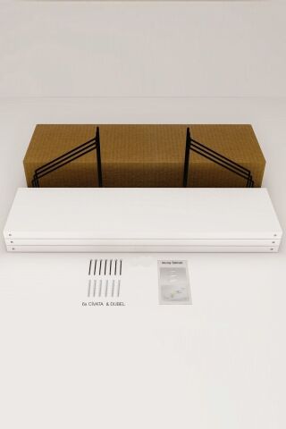 İskandinav Kitaplık Duvar Rafı Mutfak Banyo Salon 3 Lü Set 15x55 Cm