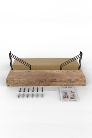 Duvar Rafı Kitaplık Mutfak Banyo Yaşam Alanı 3 'lü Set 15 X 55 Cm .