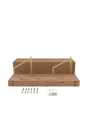 Duvar Rafı Kitaplık Mutfak Banyo Yaşam Alanı 3 'lü Set 15 X 55 Cm Gold Kol