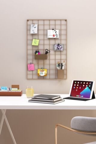 40x60 Metal Fotoğraf Askısı Tel Pano Gold 2 Adet Mini Mandal 4 Adet Montaj Çivisi Hediyemizdir