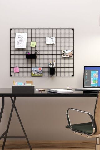 60x80 Metal Fotoğraf Askısı Tel Pano Siyah 2 Adet Mini Mandal 4 Adet Montaj Çivisi Hediyeli