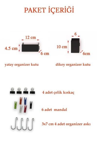 Siyah Aksesuar Seti Tel Pano Metal Pano için
