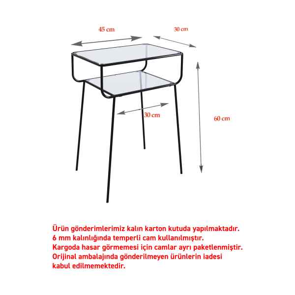 Geyik Yan Sehpa Siyah 4